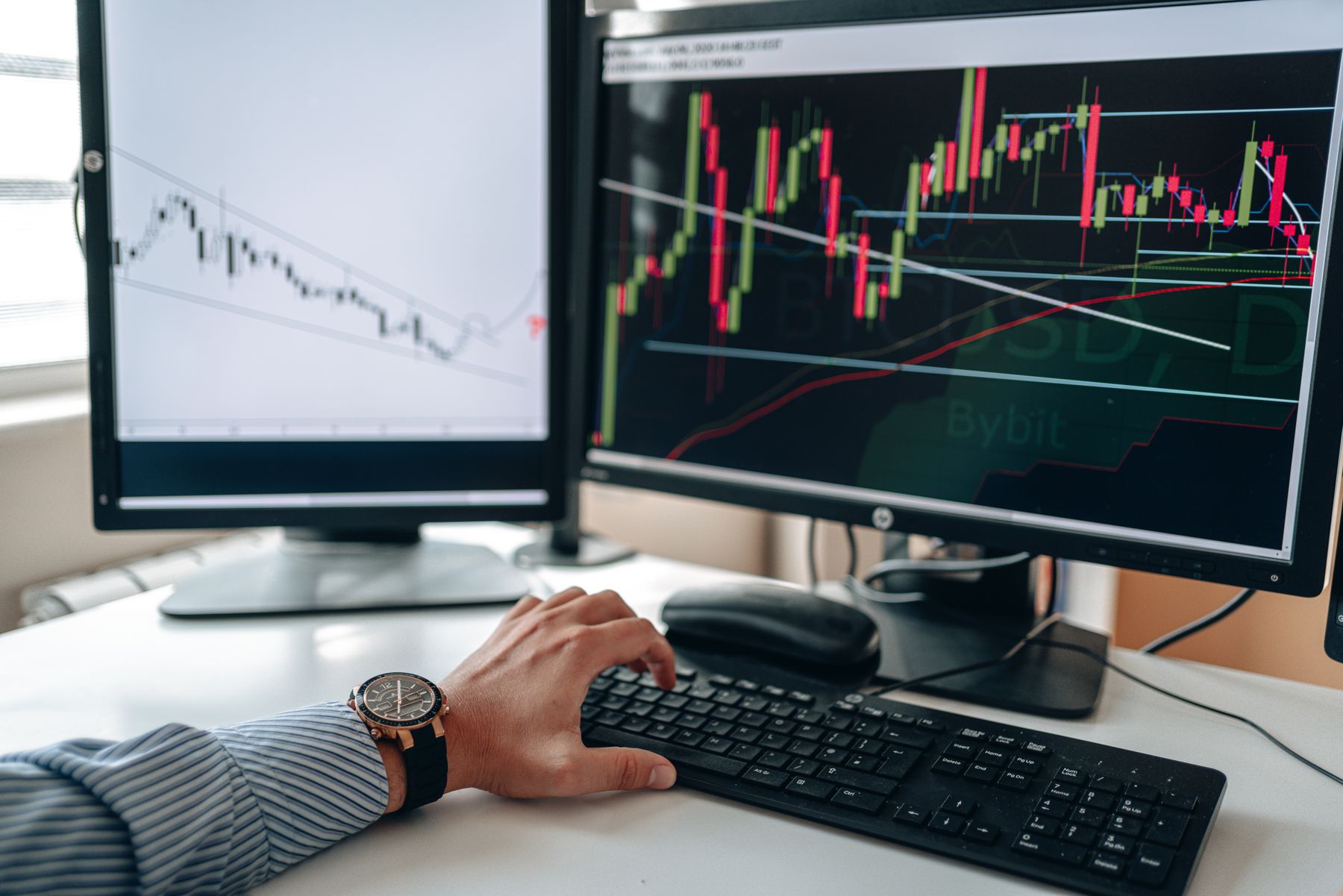 real-time streaming market charts on a trading workstation
